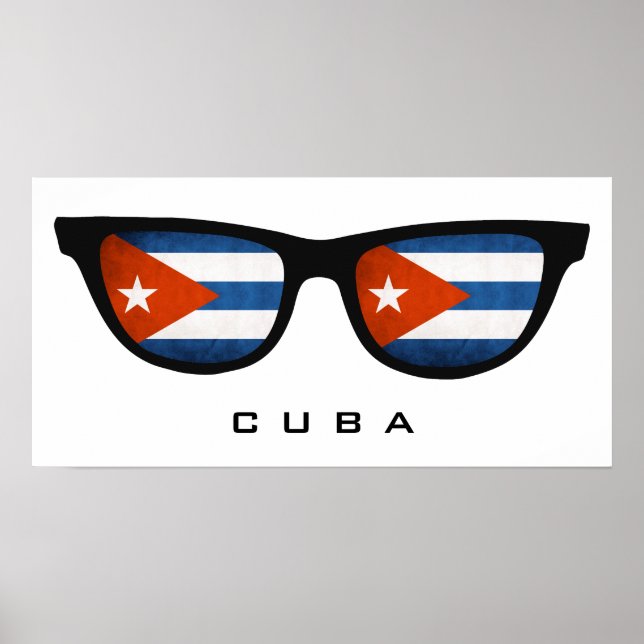 Cuba Shades de texto personalizado e poster de cor (Frente)