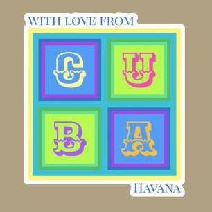 Cuba: Um adesivo colorido moderno e cubano