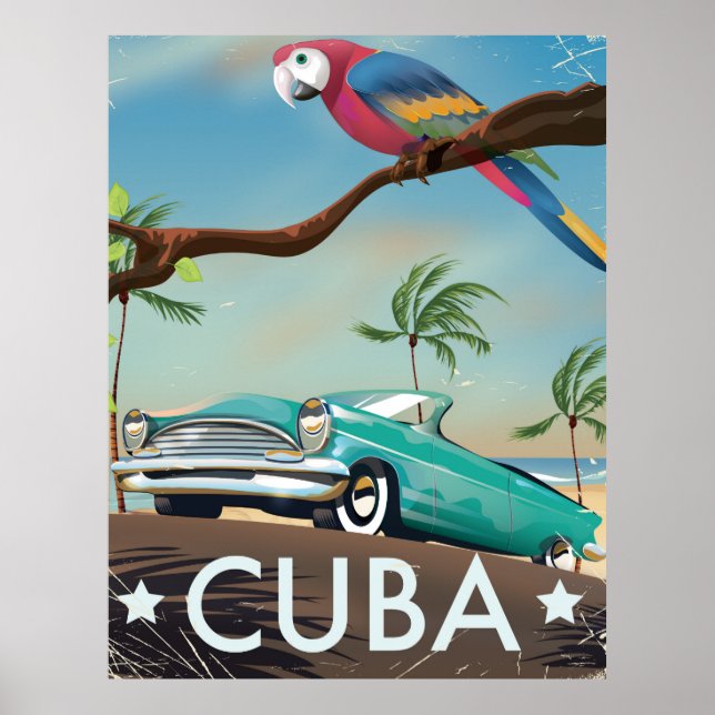 Cuba vintage retro Viagem impressão (Frente)