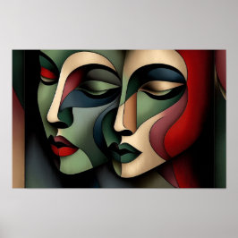 Cubismo Abstrato moderno Poster