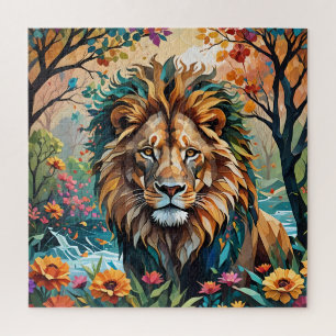 Cubismo Lion Quebra-cabeça