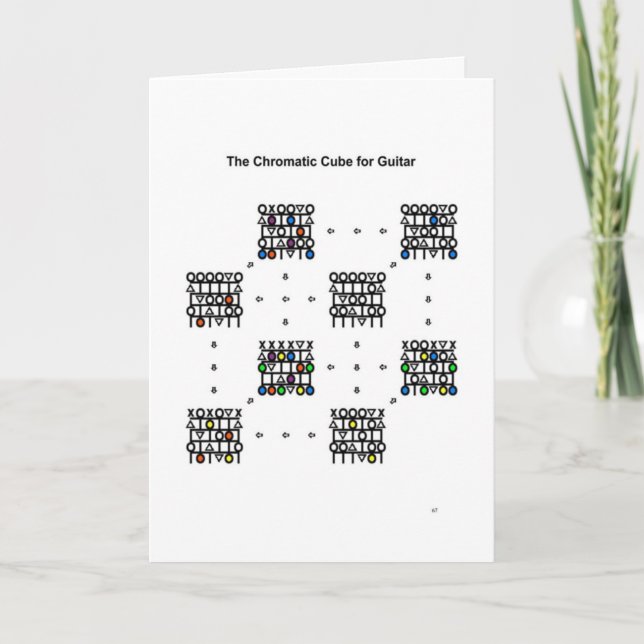 Cubo cromático para a guitarra - o cartão de ano (Frente)