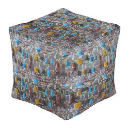Cubo de Poliéster Circuito Grande Pouf