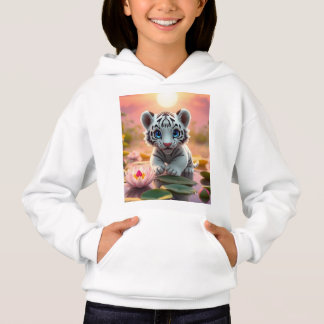 Cubo de Tigre Branco lúdico nos pântanos da Índia
