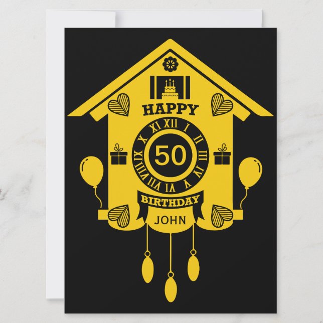 Cuckoo Clock Time Happy 50th Birthday (Frente)