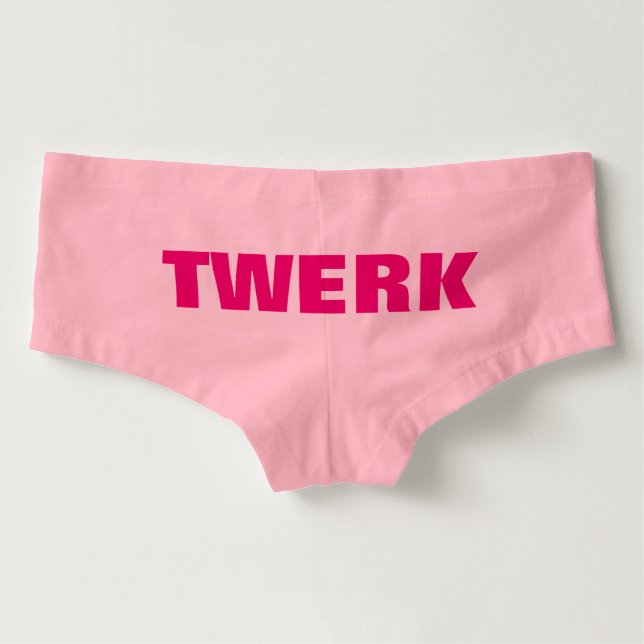 Cueca Feminina O menino cor-de-rosa de Twerk shorts o roupa (Verso)
