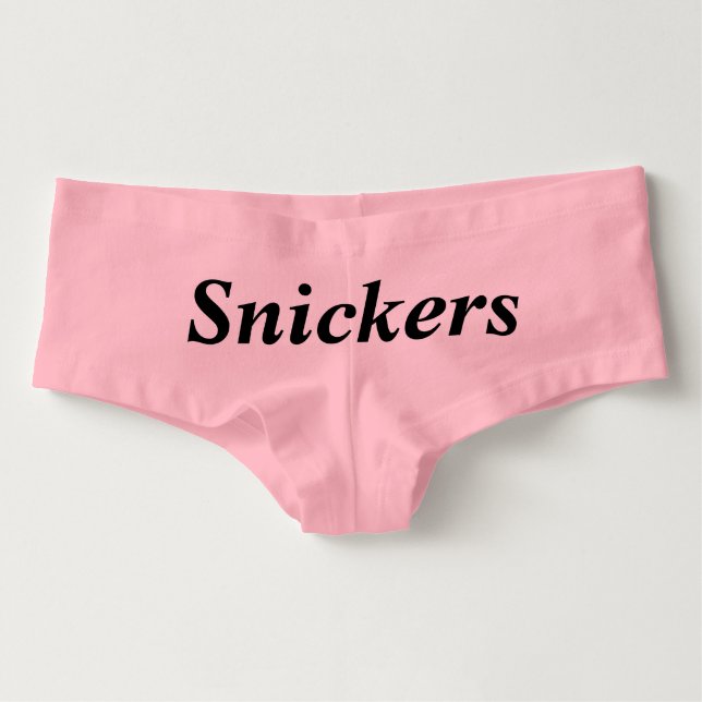Cueca Feminina O rosa Snickers Shorts quentes dos Shorts do (Frente)
