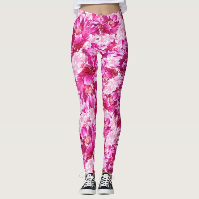 Cuecas abstratas florais Legging da ioga das (Frente)