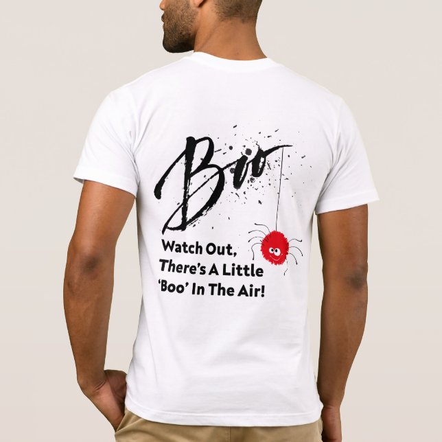 "Cuidado! Boo na Camisa do Ar Halloween" (Verso)