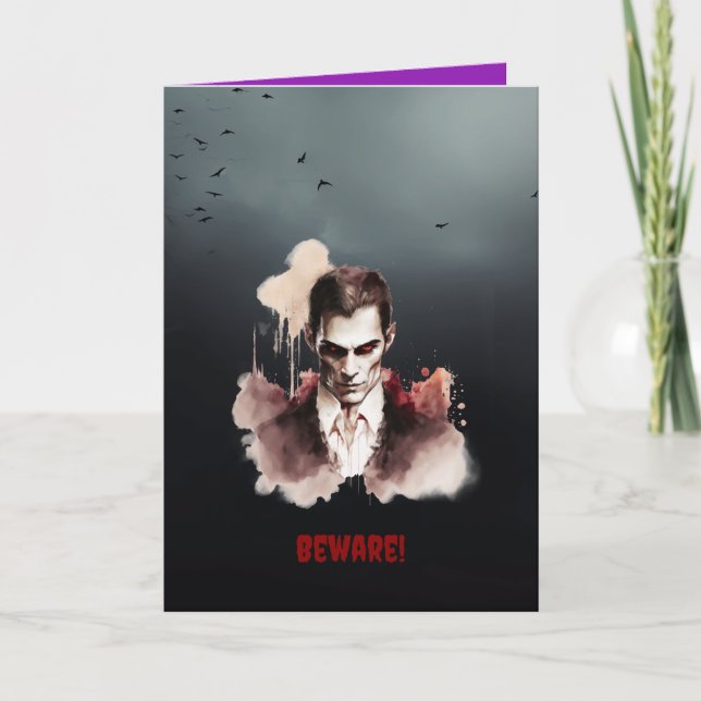 "Cuidado!" Cartão Comemorativo Folha Dupla (Frente)