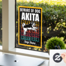 Cuidado personalizado com o aviso do cão Akita