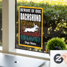 Cuidado personalizado com o aviso do Dachshund Dog