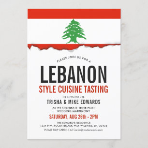 Cuisina libanesa   Convite Branco de Sinalizador d