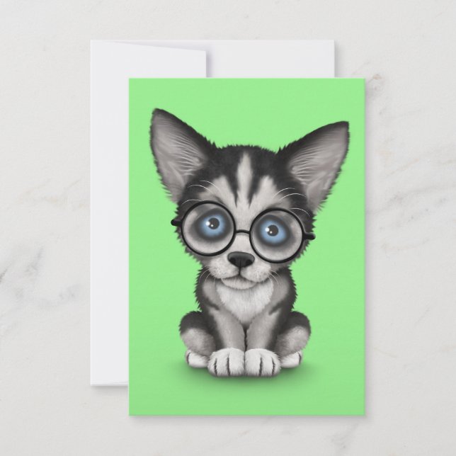 Cujo Cãozinho Siberiano Veste Óculos Verdes (Frente)