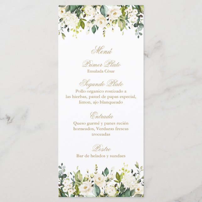 Cujo menu de buquê (Frente)