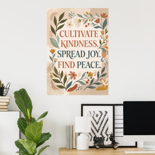 Cultive a Bondade Floral Citação Poster Cottagec