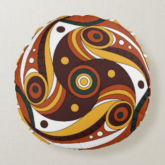 Cultura Trypilliana Almofada Redonda Espiral Antig