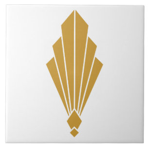 Cume de Leque Art Déco em Ouro Minimalista