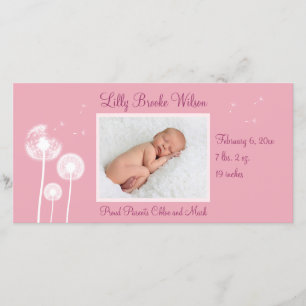 Cumprimentos!!! Anúncio 2 do nascimento (rosa)