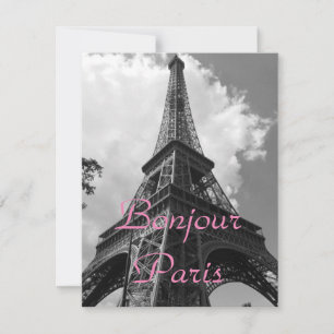 Cumprimentos Paris Preto Branco Torre Eiffel Franç