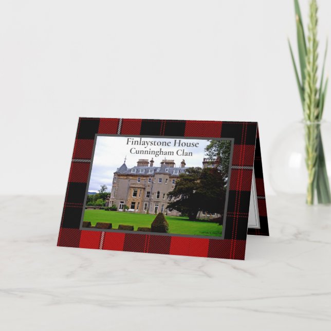 Cunningham Clan Scottish Home Folheed Cartão de Sa (Frente)