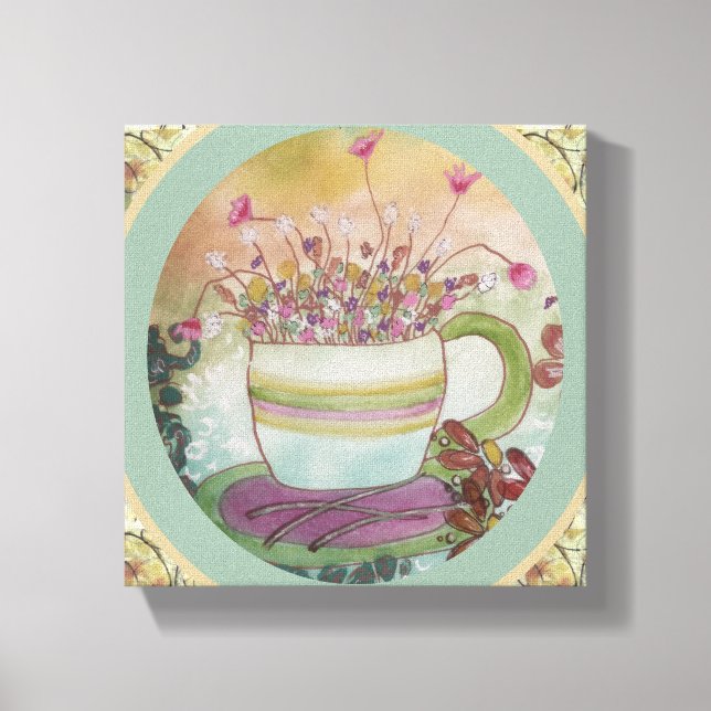 Cup of Flowers-2 Canvas (Frente)