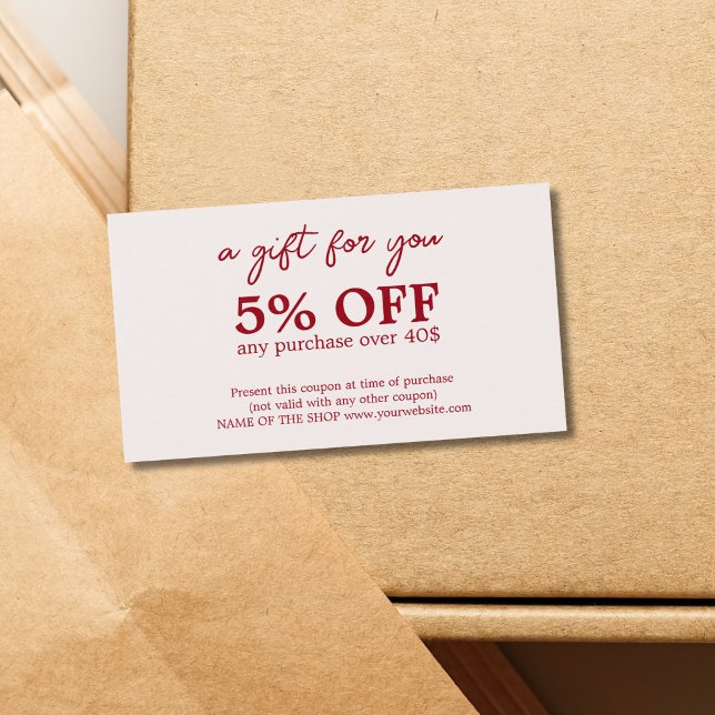 Cupão Branco-Branco da Cereja Minimalista (Criador carregado)