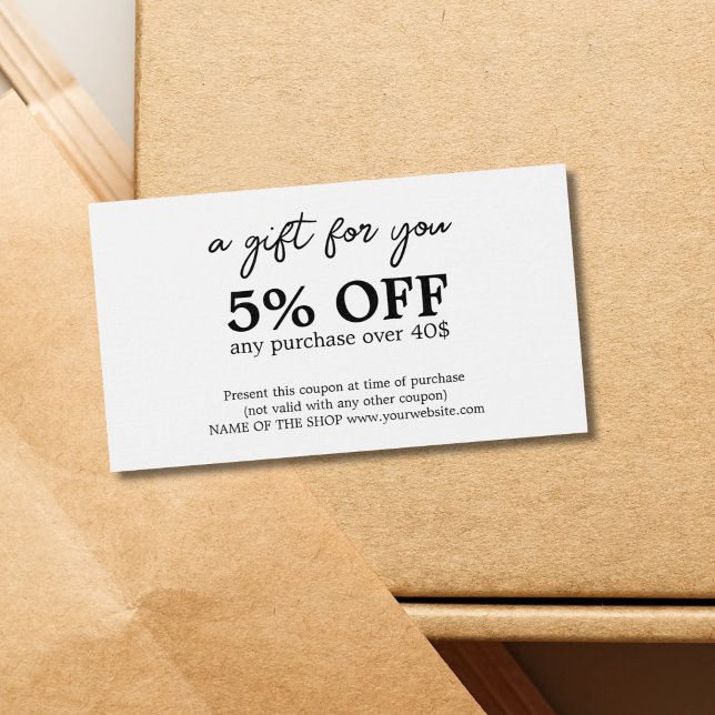 Cupão branco-preto mínimo (Criador carregado)