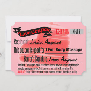 Cupão de Amor PERSONALIZADO para Massagem do Corpo
