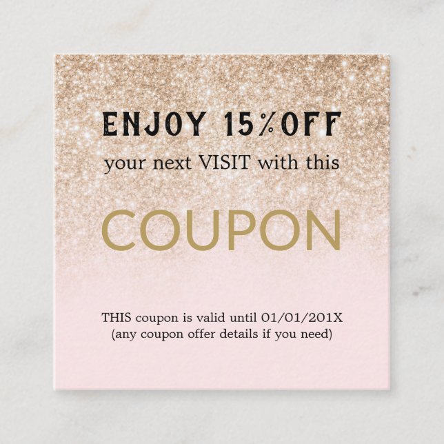 Cupão de Desconto do Salão Simples Moderno (Frente)