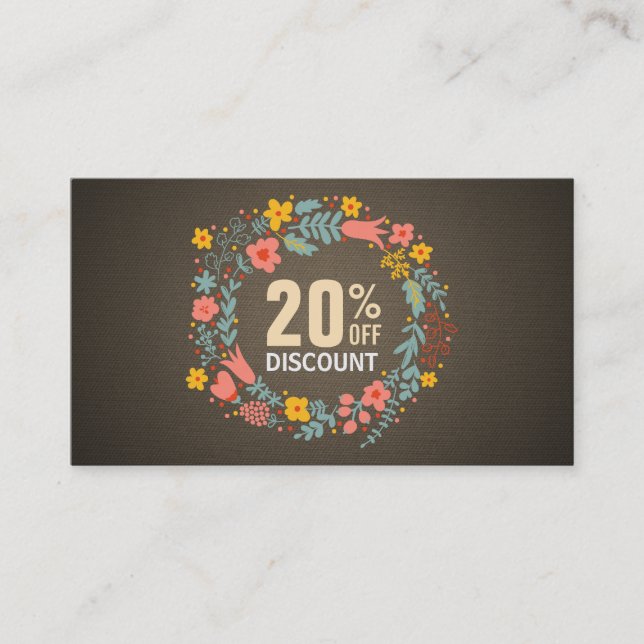 Cupão de Desconto Floral da Terra Russa (Frente)