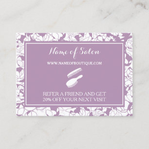 Cupão de Referência Amigo do Salão Floral Roxo Mod