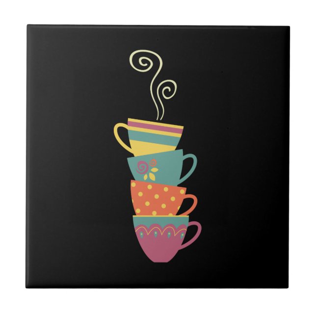 Cupas de porcelana, chá, café a vapor (Frente)