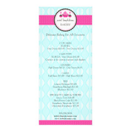 Cupcake and Cake Pops Bakery Menu Price List