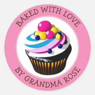 Cupcake caseiro Etiquetas de Comida personalizad