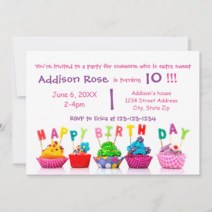 Cupcake Colorido - Cartão de Aniversário para Rapa