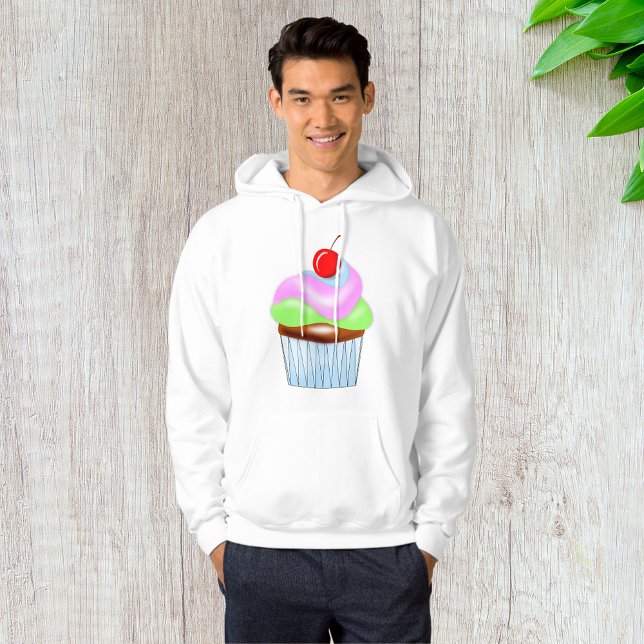 Cupcake Com Cereja No Hoodie Do Top Mens (Criador carregado)