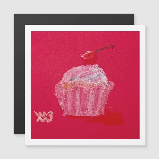 Cupcake com cobertura de morango (Frente/Verso)