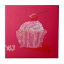 Cupcake com cobertura de morango