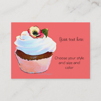 Cupcake com Pansy Cartão de visita