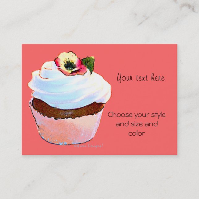 Cupcake com Pansy Cartão de visita (Frente)