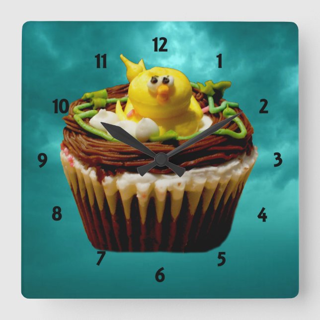 Cupcake com Relógio de Aves (Frente)