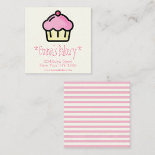 Cupcake cor-de-rosa - cartões de visitas