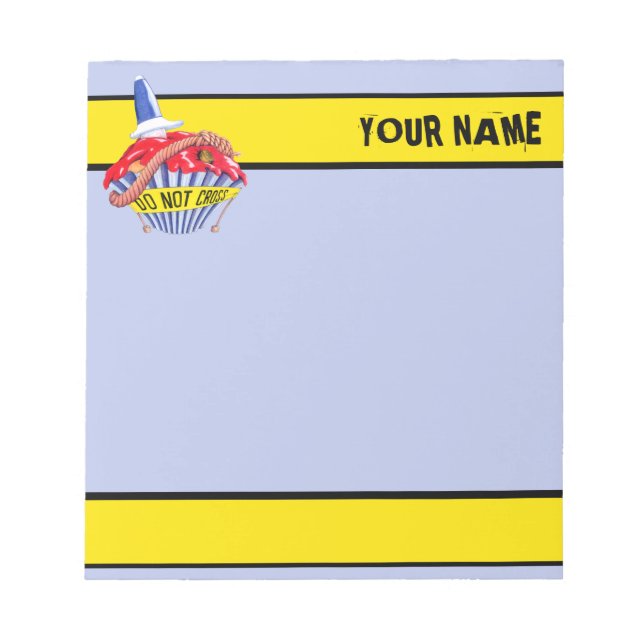 Cupcake de cena do crime - Bloco de notas pequeno (Frente)