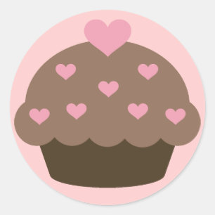 Cupcake de chocolate com adesivos