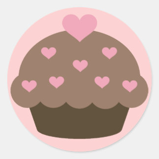 Cupcake de chocolate com adesivos