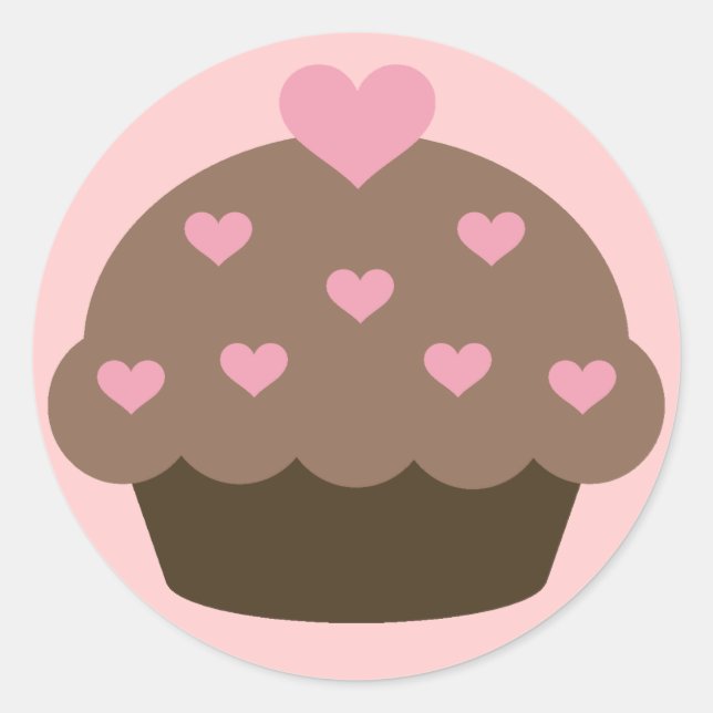 Cupcake de chocolate com adesivos (Frente)