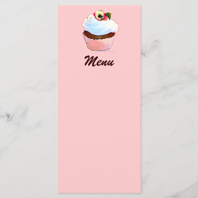 Cupcake de chocolate com menu Pansy (Frente)