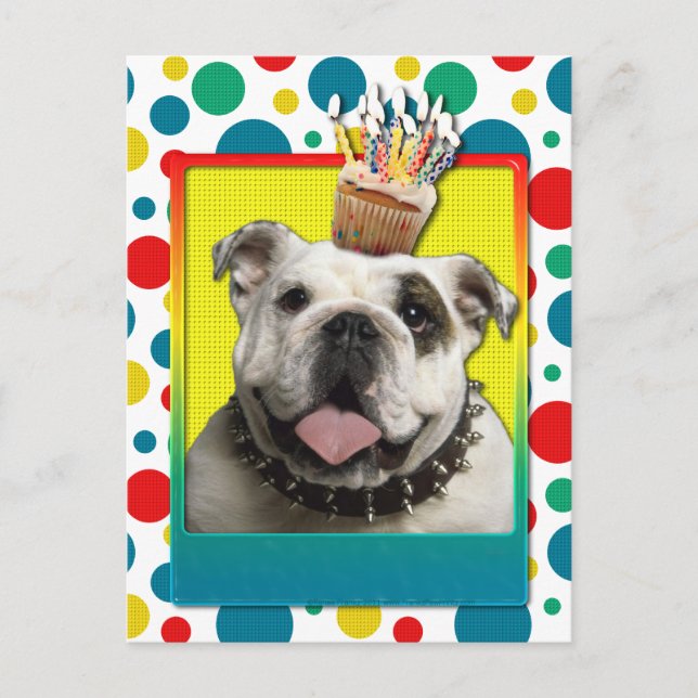 Cupcake de Convite - Bulldog - Light (Frente)