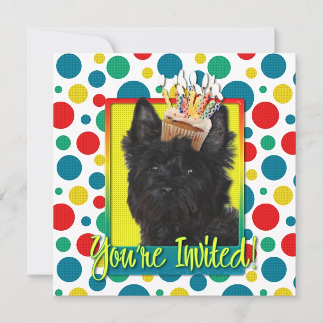 Cupcake de Convite - Cairn Terrier - Rosco (Frente)